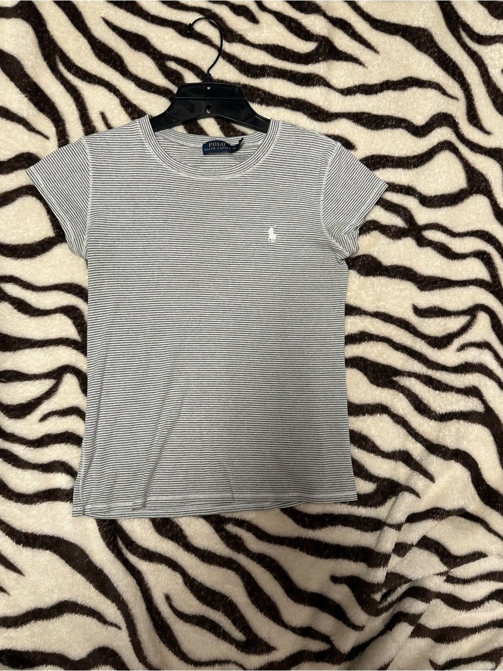 Polo by Ralph Lauren women’s Grey & White Striped Tee
